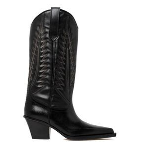 PARIS TEXAS High Heel Western Boots Women BLACK